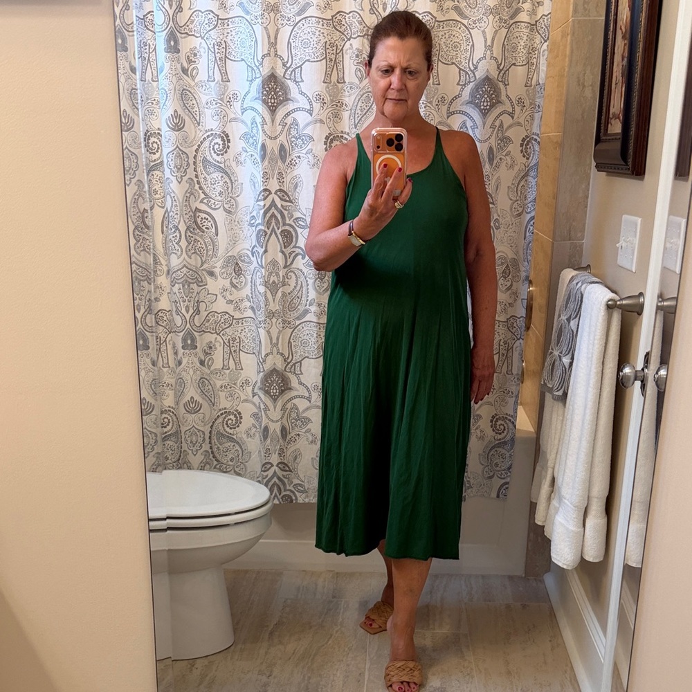 Rundholz White and Green Tunic with matching racer back knit tank dress(bw) - Picture 5 of 12